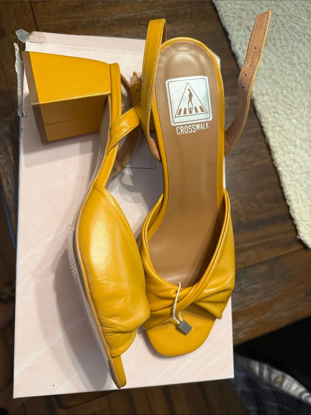 Mustard Yellow Knot Slingback Heels